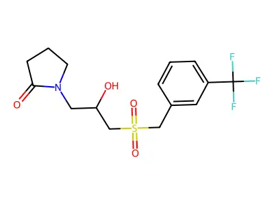 1-(2-Hydroxy-3-{[3-(trifluoromethyl)benzyl]sulfonyl}propyl)-2-pyrrolidinone structure