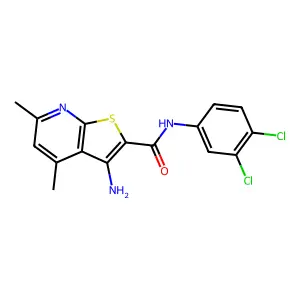 3-amino-N-(3,4-dichlorophenyl)-4,6-dimethylthieno[2,3-b]pyridine-2-carboxamide structure