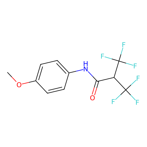 3,3,3-Trifluoro-N-(4-methoxyphenyl)-2-(trifluoromethyl)propanamide structure