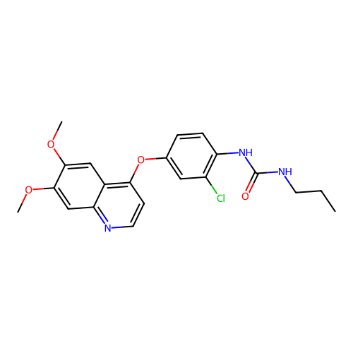 N-{2-Chloro-4-[(6,7-dimethoxy-4-quinolyl)oxy]phenyl}-N'-propylurea structure