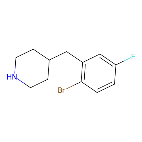 4-[(2-Bromo-5-fluorophenyl)methyl]piperidine structure