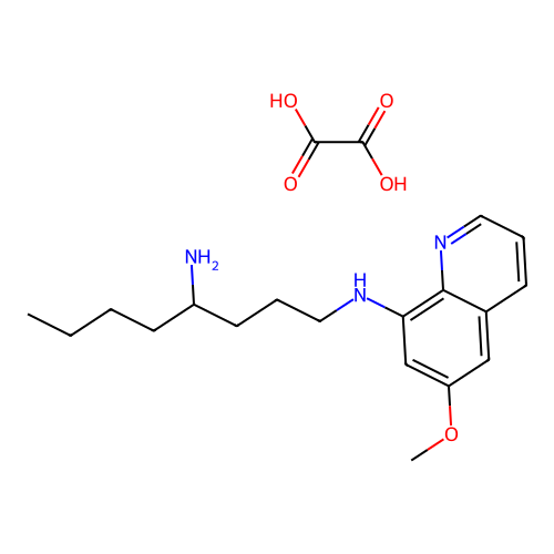1-N-(6-methoxyquinolin-8-yl)octane-1,4-diamine;oxalic acid structure