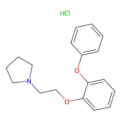 Phenetole, o-phenoxy-beta-pyrrolidinyl-, hydrochloride structure