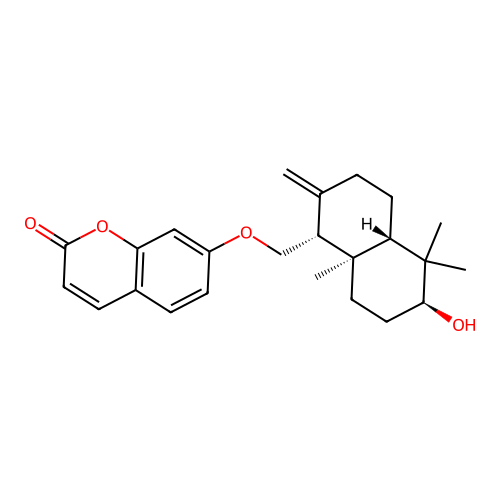 7-[[(1R,4aS,6S,8aR)-6-hydroxy-5,5,8a-trimethyl-2-methylidene-3,4,4a,6,7,8-hexahydro-1H-naphthalen-1-yl]methoxy]chromen-2-one structure