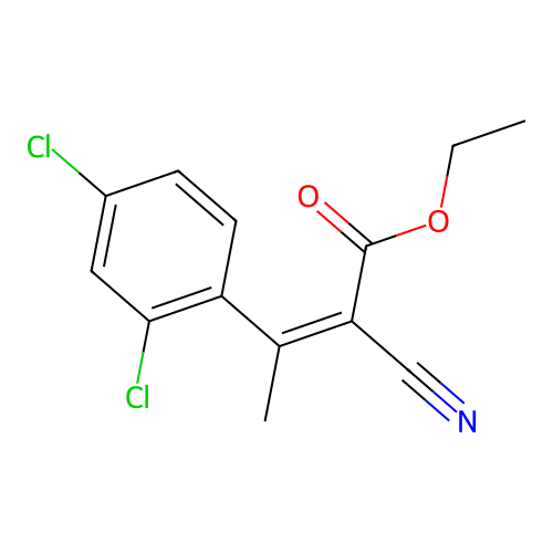 Ethyl 2-cyano-3-(2,4-dichlorophenyl)but-2-enoate structure