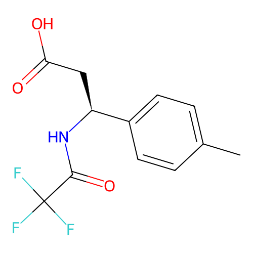 (3S)-3-(4-methylphenyl)-3-(2,2,2-trifluoroacetamido)propanoic acid structure