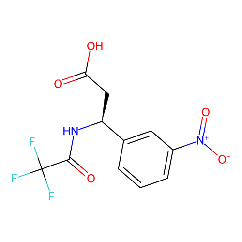 (3S)-3-(3-nitrophenyl)-3-(2,2,2-trifluoroacetamido)propanoic acid structure