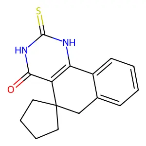 2-Sulfanylidenespiro[1,6-dihydrobenzo[h]quinazoline-5,1'-cyclopentane]-4-one structure