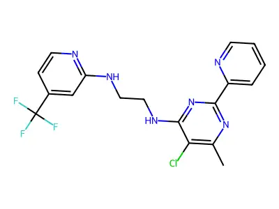 N-[5-Chloro-6-Methyl-2-(2-Pyridinyl)-4-Pyrimidinyl]-N'-[4-(Trifluoromethyl)-2-Pyridinyl]-1,2-Ethanediamine structure