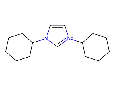1,3-dicyclohexyl-1H-imidazol-3-ium structure