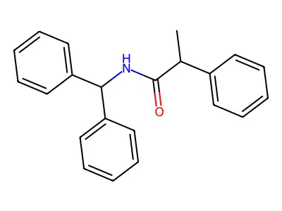 N-(diphenylmethyl)-2-phenylpropanamide structure