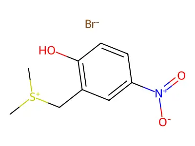 Sulfonium, ((2-hydroxy-5-nitrophenyl)methyl)dimethyl-, bromide (1:1) structure