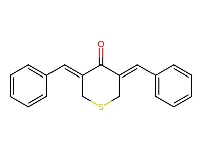 tetrahydro-3,5-bis(phenylmethylene)-4H-thiopyran-4-one structure