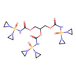 Carbamic acid, (bis(1-aziridinyl)phosphinyl)-, 1,2,3-propanetriyl ester structure