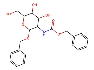 benzyl N-[4,5-dihydroxy-6-(hydroxymethyl)-2-phenylmethoxyoxan-3-yl]carbamate structure