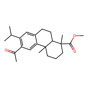 1-Phenanthrenecarboxylic acid, 6-acetyl-1,2,3,4,4a,9,10,10a-octahydro-1,4a-dimethyl-7-(1-methylethyl)-, methyl ester structure