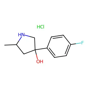 3-(4-Fluorophenyl)-5-methylpyrrolidin-3-ol--hydrogen chloride (1/1) structure