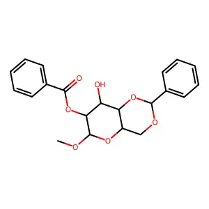 Methyl 2-benzoyl-4,6-benzylidene-d-glucoside structure