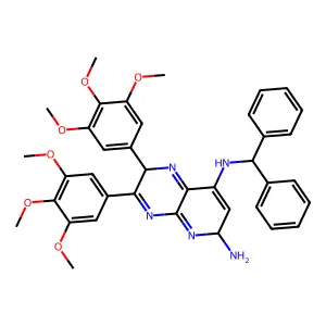 8-N-benzhydryl-2,3-bis(3,4,5-trimethoxyphenyl)-2,6-dihydropyrido[2,3-b]pyrazine-6,8-diamine structure