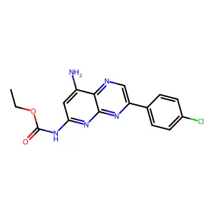 ethyl N-[8-amino-3-(4-chlorophenyl)pyrido[2,3-b]pyrazin-6-yl]carbamate structure