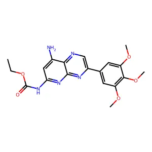 ethyl N-[8-amino-3-(3,4,5-trimethoxyphenyl)pyrido[2,3-b]pyrazin-6-yl]carbamate structure