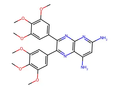 2,3-Bis(3,4,5-trimethoxyphenyl)pyrido[2,3-b]pyrazine-6,8-diamine structure