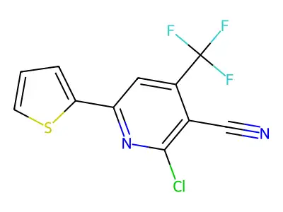 2-Chloro-6-(2-thienyl)-4-(trifluoromethyl)nicotinonitrile structure