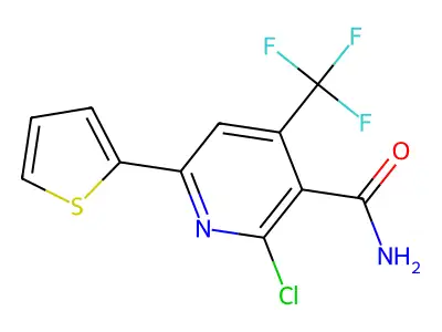 2-Chloro-6-(2-thienyl)-4-(trifluoromethyl)nicotinamide structure