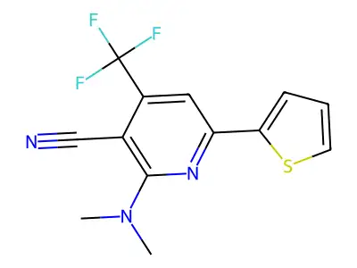2-(Dimethylamino)-6-(2-thienyl)-4-(trifluoromethyl)nicotinonitrile structure