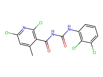 N-[(2,6-dichloro-4-methyl-3-pyridyl)carbonyl]-N'-(2,3-dichlorophenyl)urea structure