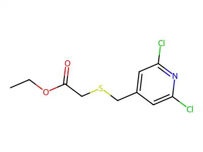 Ethyl 2-{[(2,6-dichloropyridin-4-yl)methyl]sulfanyl}acetate structure