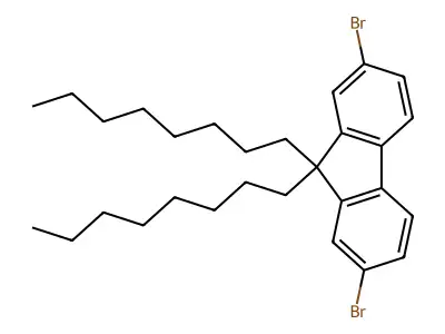 2,7-Dibromo-9,9-di-n-octylfluorene structure