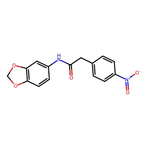 N-(1,3-benzodioxol-5-yl)-2-(4-nitrophenyl)acetamide structure