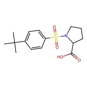(2S)-1-{[4-(tert-butyl)phenyl]sulfonyl}pyrrolidine-2-carboxylic acid structure