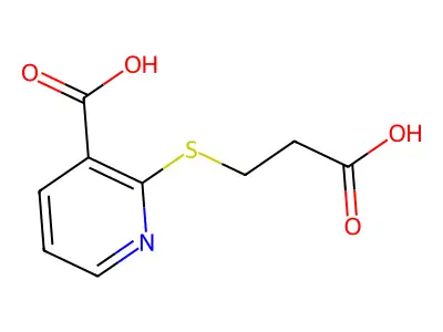 2-[(2-Carboxyethyl)sulfanyl]nicotinic acid structure