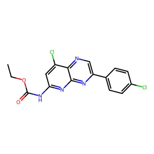 ethyl N-[8-chloro-3-(4-chlorophenyl)pyrido[2,3-b]pyrazin-6-yl]carbamate structure