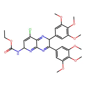 ethyl N-[8-chloro-2,3-bis(3,4,5-trimethoxyphenyl)-2,6-dihydropyrido[2,3-b]pyrazin-6-yl]carbamate structure