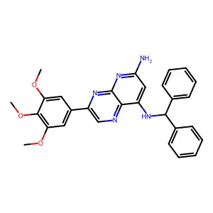 n8-(Diphenylmethyl)-3-(3,4,5-trimethoxyphenyl)pyrido[2,3-b]pyrazine-6,8-diamine structure