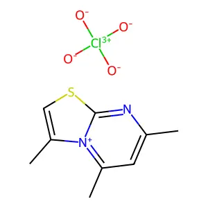 Thiazolo(3,2-a)pyrimidin-4-ium, 3,5,7-trimethyl-, perchlorate structure