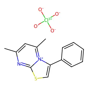 Thiazolo(3,2-a)pyrimidin-4-ium, 5,7-dimethyl-3-phenyl-, perchlorate structure