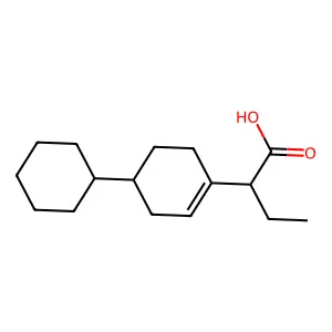 1-Cyclohexene-1-acetic acid, 4-cyclohexyl-alpha-ethyl- structure