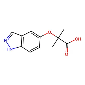 Propanoic acid, 2-(1H-indazol-5-yloxy)-2-methyl- structure