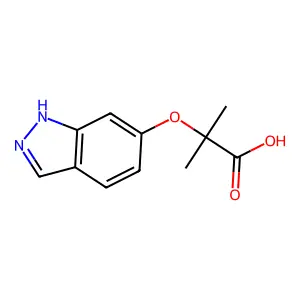 Propanoic acid, 2-(1H-indazol-6-yloxy)-2-methyl- structure