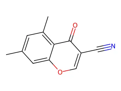 5,7-dimethyl-4-oxo-4H-chromene-3-carbonitrile structure