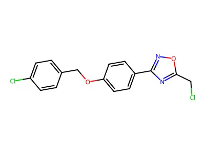 3-{4-[(4-Chlorobenzyl)oxy]phenyl}-5-(chloromethyl)-1,2,4-oxadiazole structure