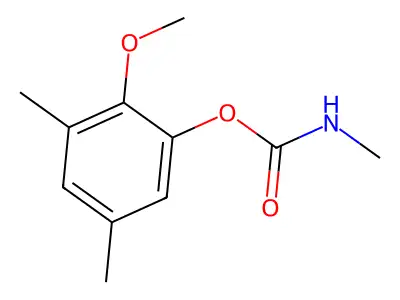 Phenol, 2-methoxy-3,5-dimethyl-, methylcarbamate structure