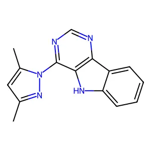 4-(3,5-dimethyl-1H-pyrazol-1-yl)-5H-pyrimido[5,4-b]indole structure