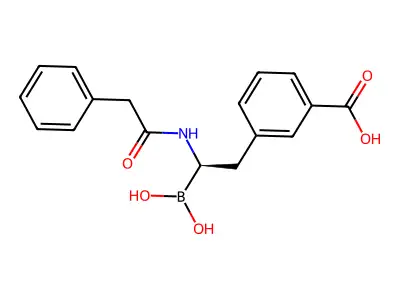 (1R)-2-Phenylacetamido-2-(3-carboxyphenyl)ethyl boronic acid structure