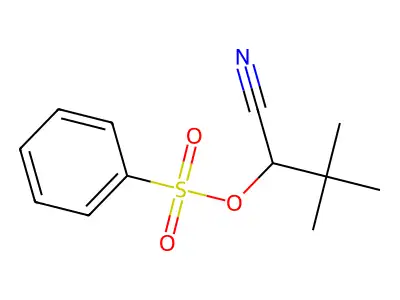 1-Cyano-2,2-dimethylpropyl benzenesulfonate structure