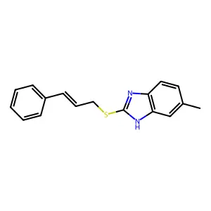 2-(cinnamylthio)-5-methyl-1H-benzo[d]imidazole structure